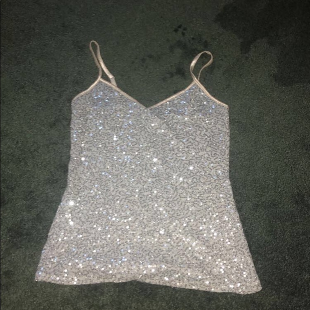 express glitter sequin tank top - EUC